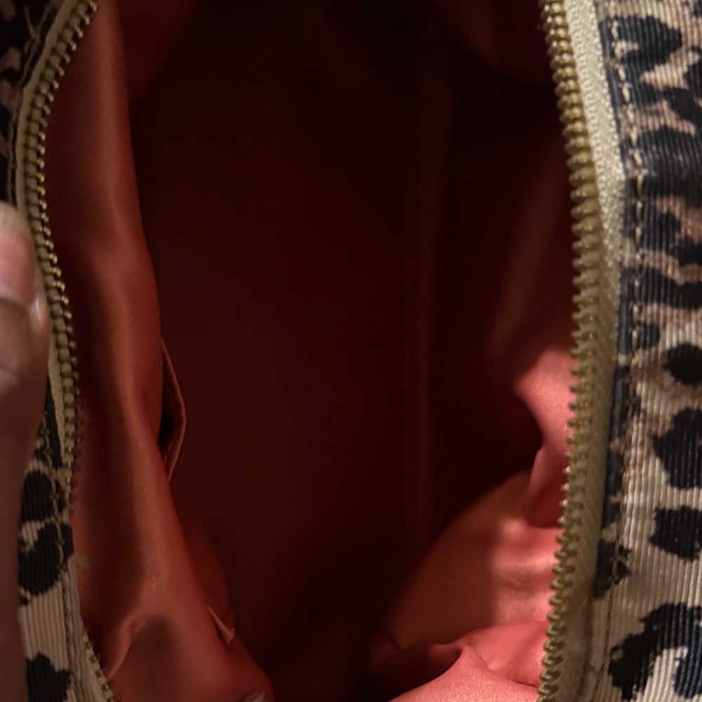 Coach Leopard-Print Canvas Shoulder Bag with Dark Brown Leather - Picture 6 of 11